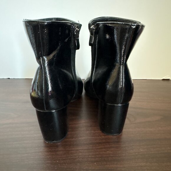 Olivia & Kate Women's Black Patent Finish Ankle Boots Zipper Size 9 - Picture 3 of 6